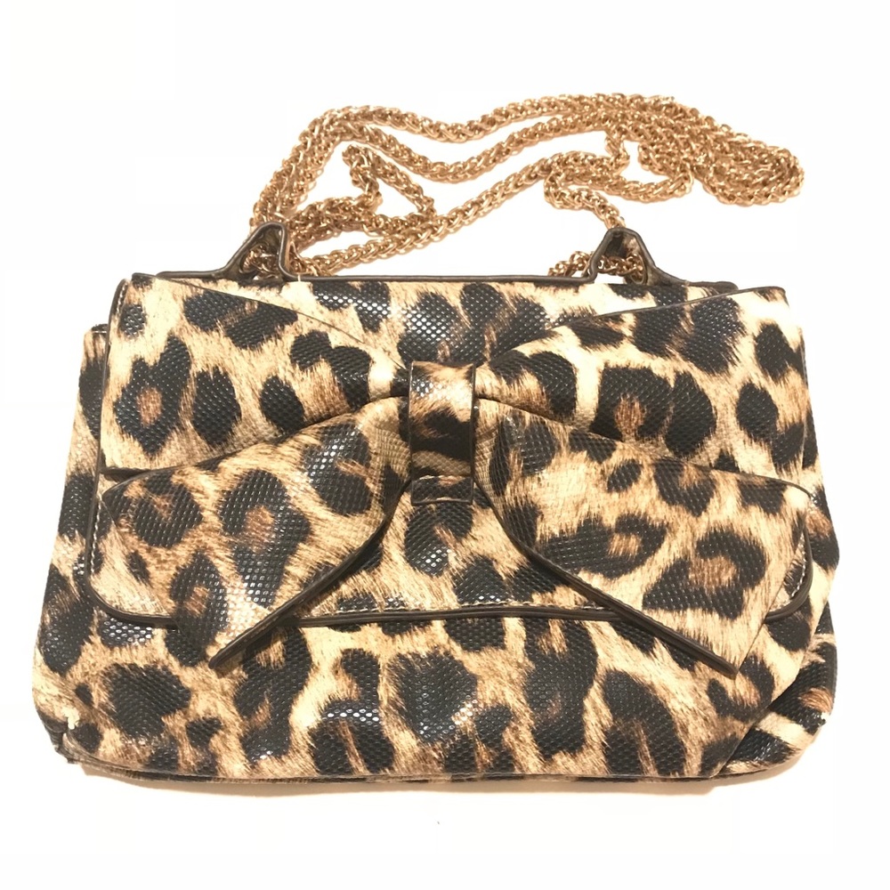 Charming Charlie Leopard Bow Bag